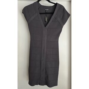 Express Womens Dress Size S Gray Solid Rayon‎ Blend Sleeveless Midi New Tags